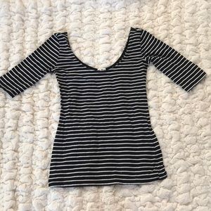 Garage Off the Shoulder Striped Basic